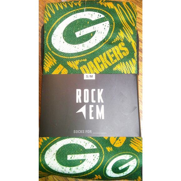 Rock Em - Green Bay Packers Socks Small/Medium - Picture 1 of 4